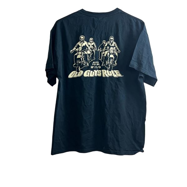Vintage old guys rule motorcycle biker T-shirt large size 21" x 24"