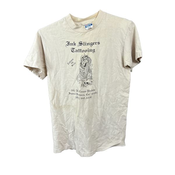 Ink slingers tattooing Santa Barbara, California vintage T-shirt, medium size 18" x 24"