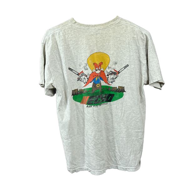 Vintage echo chainsaw equipment Yosemite Sam T-shirt large size 20" x 23"