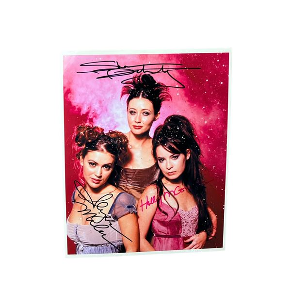 Charmed Alyssa Milano Shannon Doherty cast signed 8 x 10 Hollywood photo with authentication sticker