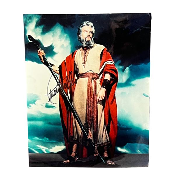 Charlton Heston signed autograph Moses 8 x 10 Photo