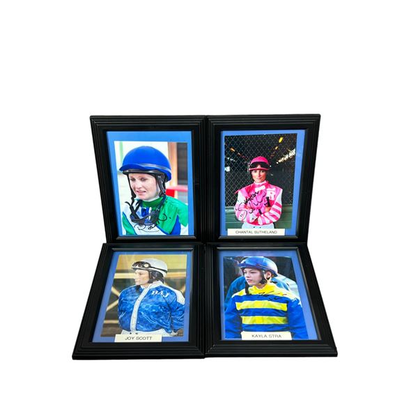 Female jockey horse racing signed photo collection lot 6" x 8 1/2" including frame