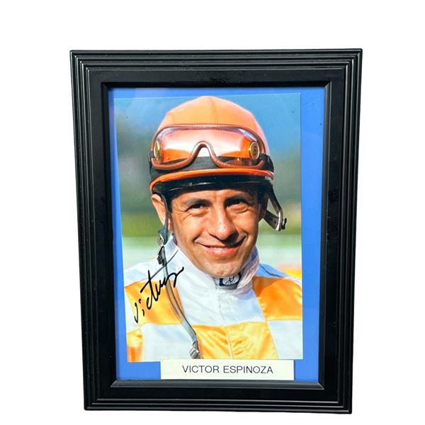 Jockey Victor Espinoza horse racing signed  autograph photo