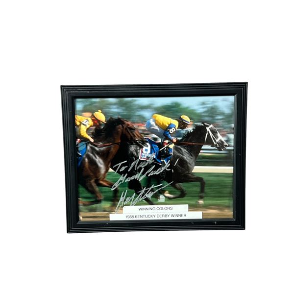 Jockey Kentucky Derby 1988 horse racing Winning Colors signed autograph photo