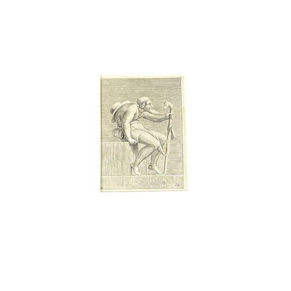 ADAMO SCULTORI Sculptor Engraving on thick paper with lines 1566 - 1582