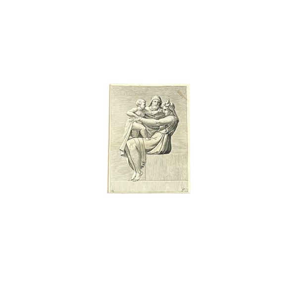 ADAMO SCULTORI Sculptor Engraving on thick paper with lines 1566 - 1583