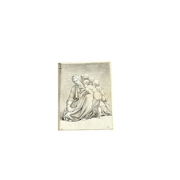 ADAMO SCULTORI Sculptor Engraving on thick paper with lines 1566 - 1584