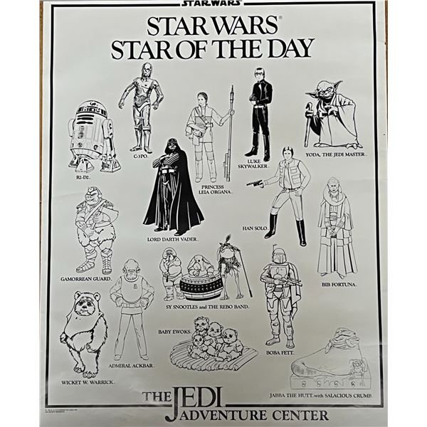 STAR WARS The Jedi Adventure Center Vintage Promo Promotional poster 22" x 28"