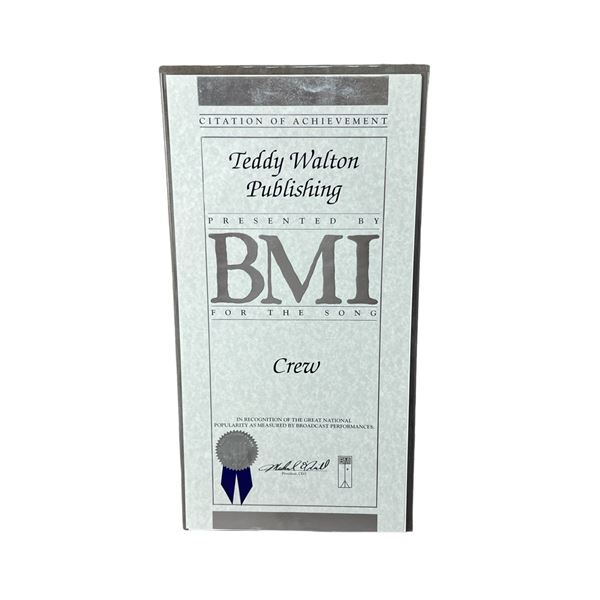 BMI AWARD CERTIFICATE Teddy Walton CREW Goldlink hip-hop