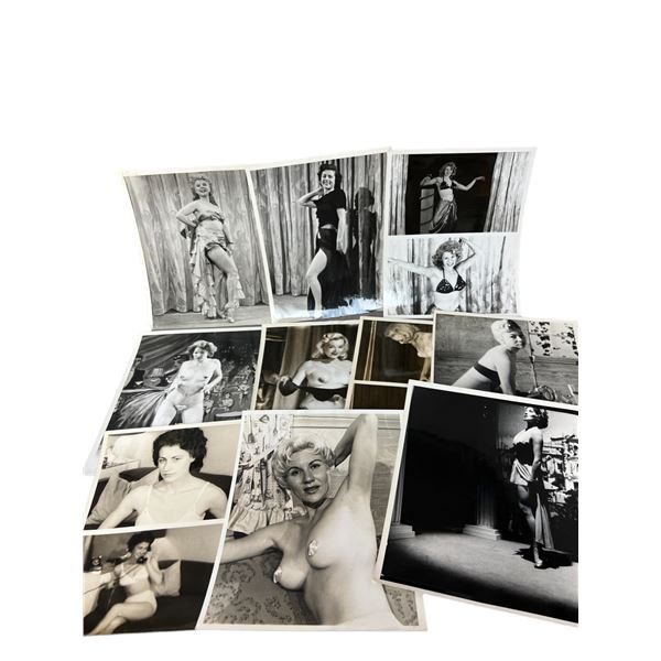 Vintage 1950's Original Burlesque Nude Pin up Model Risque Photo 8x10 Black & White Photographs