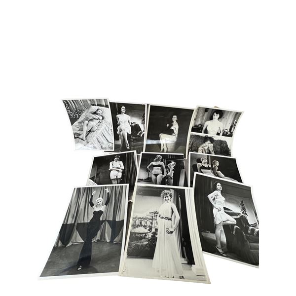Vintage 1950's Original Burlesque Nude Pin up Model Risque Photo 8x10 Black & White Photographs