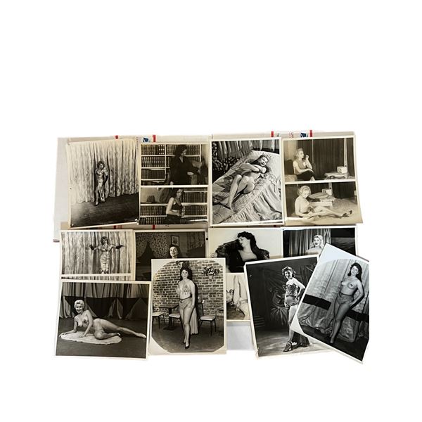 Vintage 1950's Original Burlesque Nude Pin up Model Risque Photo 8x10 Black & White Photographs