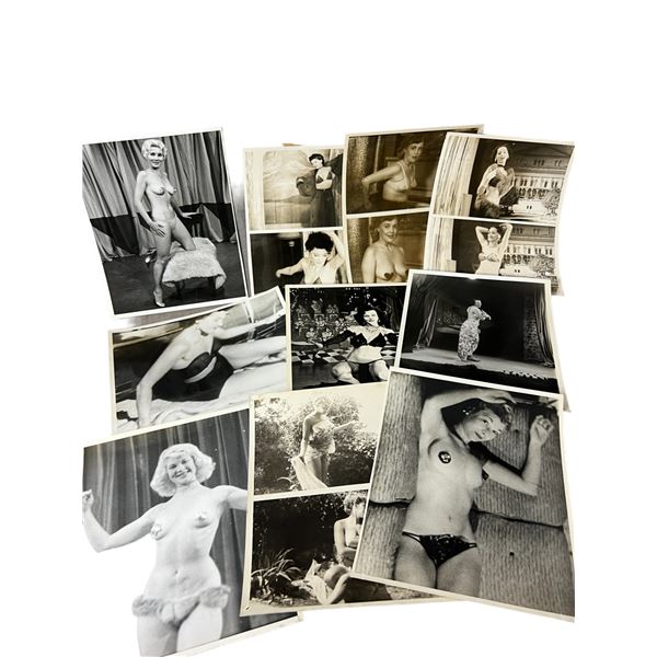 Vintage 1950's Original Burlesque Nude Pin up Model Risque Photo 8x10 Black & White Photographs