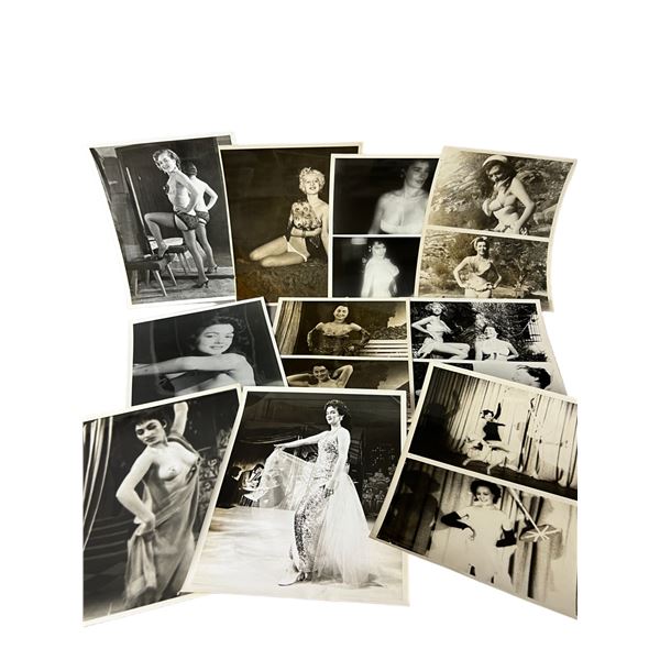 Vintage 1950's Original Burlesque Nude Pin up Model Risque Photo 8x10 Black & White Photographs