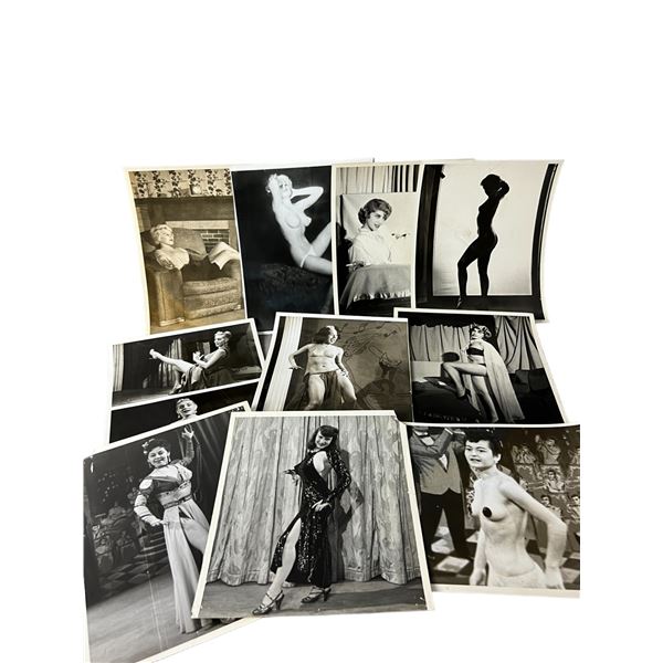 Vintage 1950's Original Burlesque Nude Pin up Model Risque Photo 8x10 Black & White Photographs