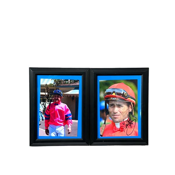Jockey horse racing signed photo collection lot 6" x 8 1/2" including frame