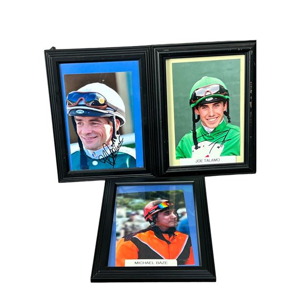 Jockey horse racing signed photo collection lot 6" x 8 1/2" including frame