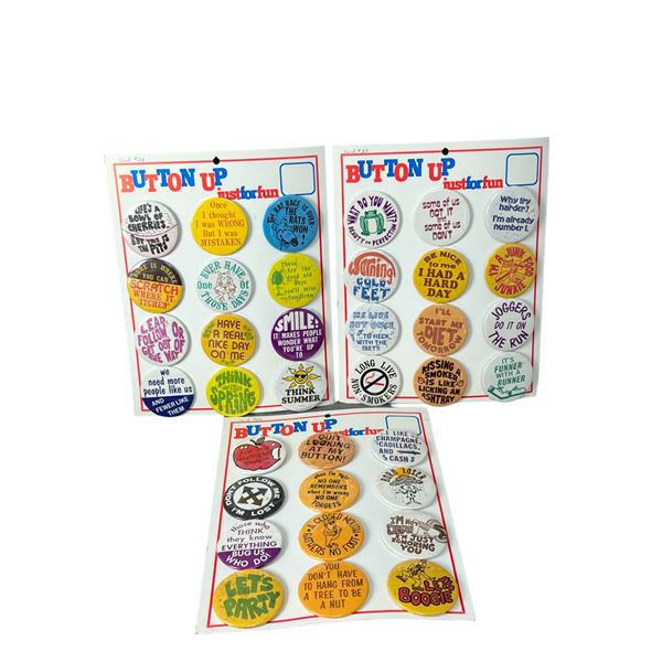 Vintage pin back button badge salesmans sample collection lot rare