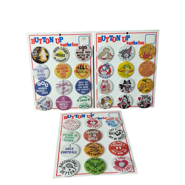 Vintage pin back button badge salesmans sample collection lot rare