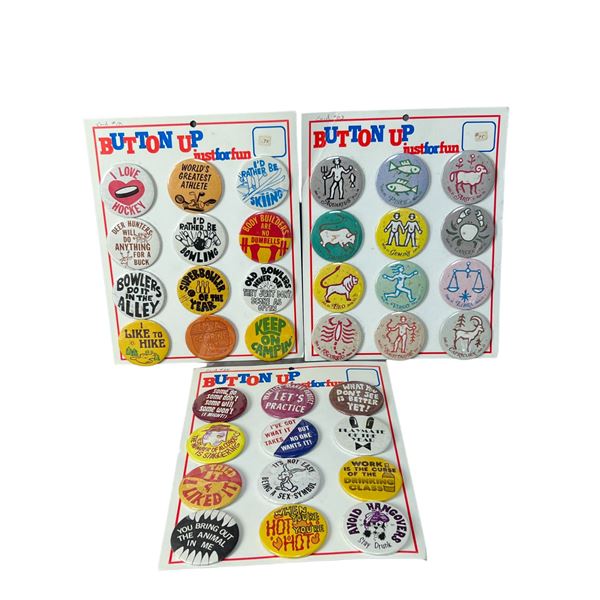 Vintage pin back button badge salesmans sample collection lot rare