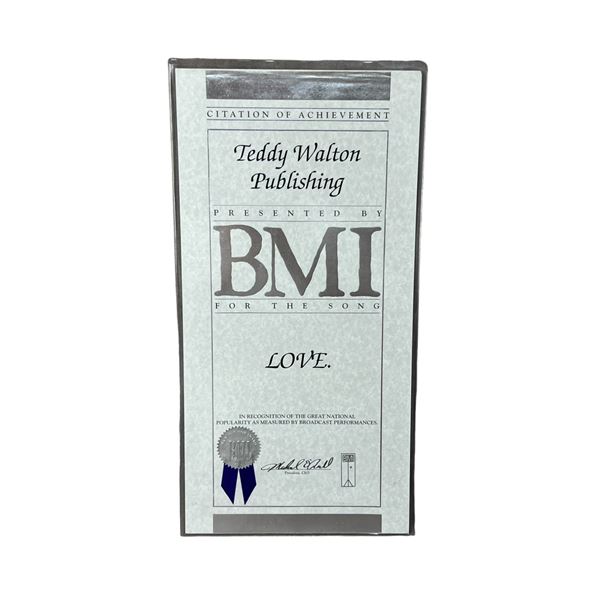 BMI AWARD CERTIFICATE Teddy Walton Love Kendrick Lamar hip-hop