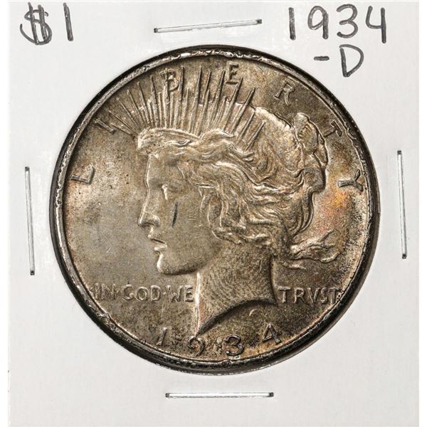 1934-D $1 Peace Silver Dollar Coin