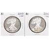 Image 1 : Lot of (2) 2010-W $1 Proof American Silver Eagle Coins