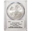 Image 2 : 2021 Type 2 $1 American Silver Eagle Coin PCGS MS70 First Strike Damstra Signature