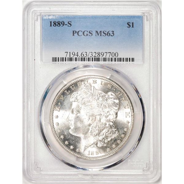 1889-S $1 Morgan Silver Dollar Coin PCGS MS63