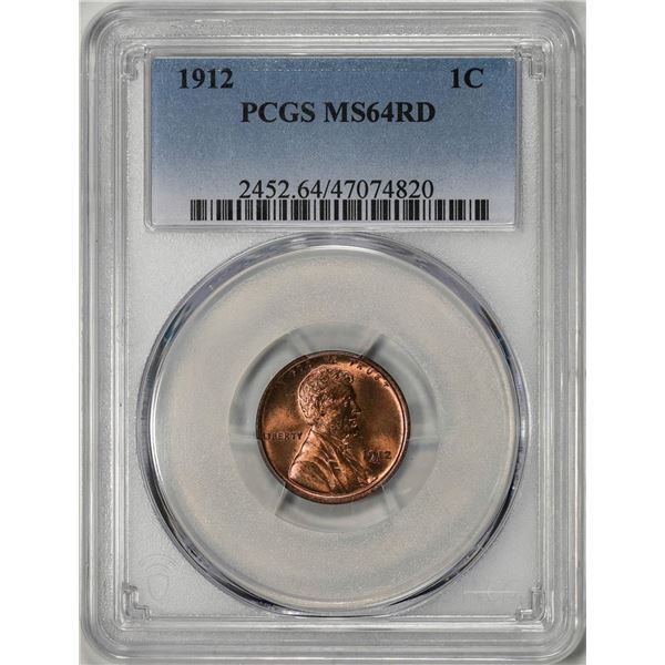 1912 Lincoln Wheat Cent Coin PCGS MS64RD