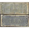 Image 2 : Lot of (2) 1864 $10 Confederate States of America Notes