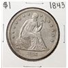 1843 $1 Seated Liberty Silver Dollar Coin