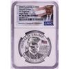 Image 1 : 2020 Cameroon 1000 Francs High Relief Donald Trump Silver Coin NGC PF70 Ultra Cameo