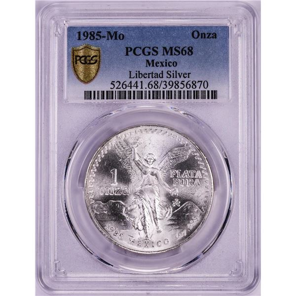 1985-Mo Mexico Onza Libertad Silver Coin PCGS MS68