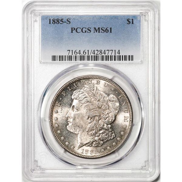 1885-S $1 Morgan Silver Dollar Coin PCGS MS61