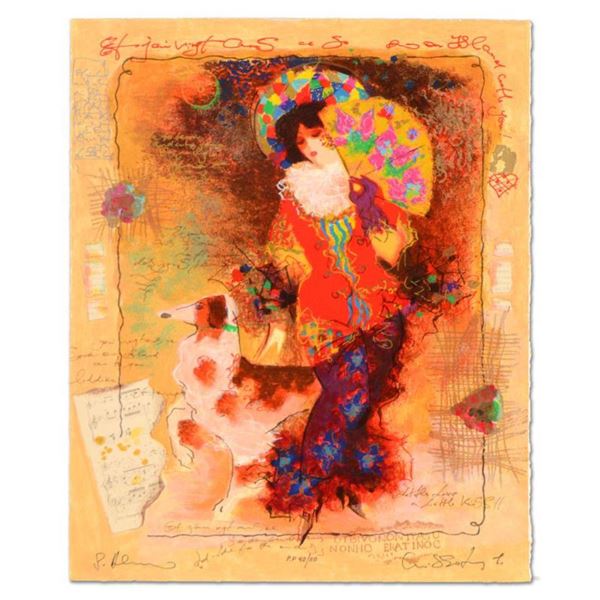 Galtchansky & Wissotzky  Lady with Dog  Limited Edition Serigraph on Paper