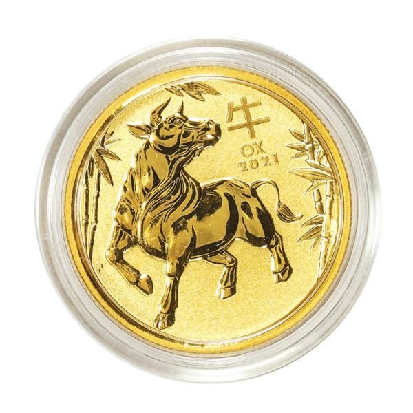 2021 $25 Australia Lunar Year of the Ox 1/4 oz. Gold Coin