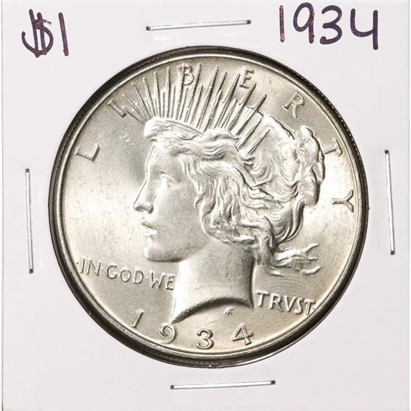 1934 $1 Peace Silver Dollar Coin