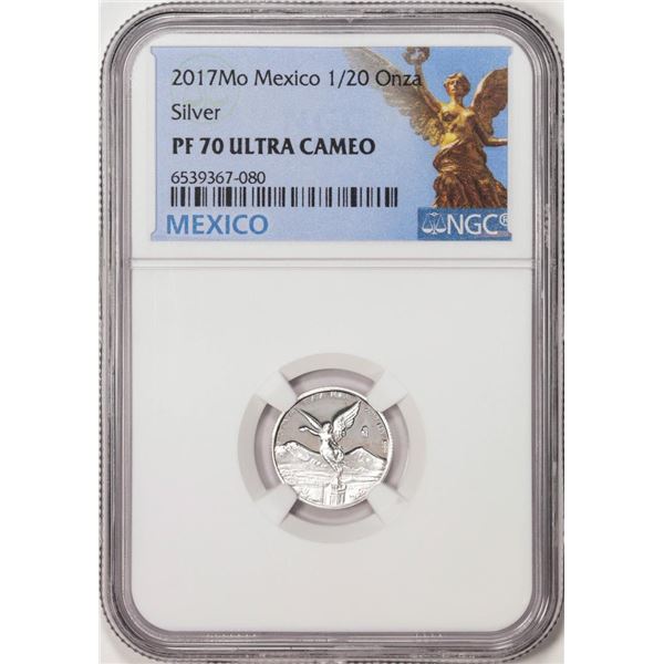 2017Mo Mexico Proof 1/20 oz Silver Libertad Coin NGC PF70 Ultra Cameo