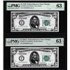 Image 1 : Changover Pair 1928/1928A $5 Federal Reserve Notes PMG Choice Uncirculated 63/63EPQ