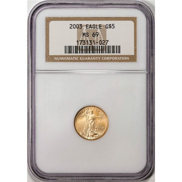 2003 $5 American Gold Eagle Coin NGC MS69