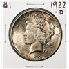Image 1 : 1922-D $1 Peace Silver Dollar Coin