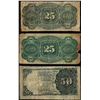 Image 2 : Lot of (3) Miscellaneous Fourth Issue Fractional Currency Notes