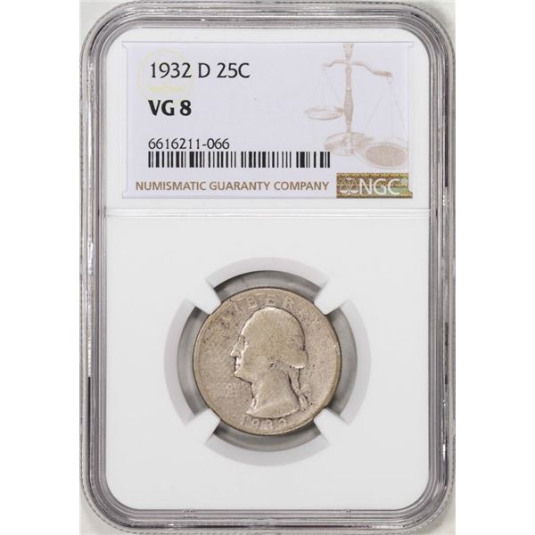 1932-D Washington Quarter Coin NGC VG8