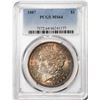 1887 $1 Morgan Silver Dollar Coin PCGS MS64 Nice Toning
