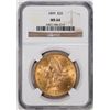1899 $20 Liberty Head Eagle Gold Coin NGC MS64