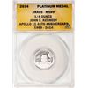2014 Proof 1/4 oz Platinum JFK Apollo 11 Anniversary Medal ANACS MS69