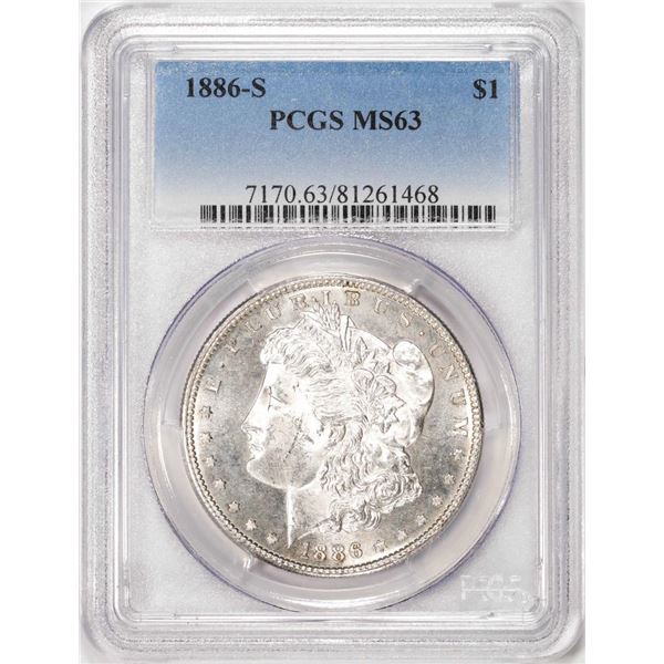 1886-S $1 Morgan Silver Dollar Coin PCGS MS63