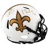 Image 1 : DAREK CARR AND MICHAEL THOMAS SIGNED NEW ORLEANS SAINTS ECLIPSE FULL HELMET (BECKETT COA)