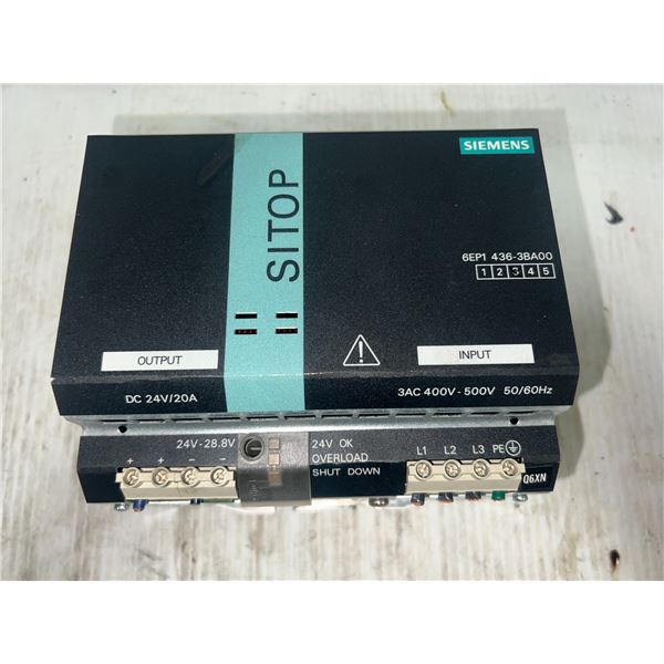 Siemens #6EP1436-3BA00 SITOP Modular 20A 3 ph Power Supply